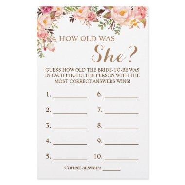 How old was She? Pink Floral Game  Flyer