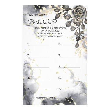 How old was the Black&Gold Roses Shower Game Invitations Flyer
