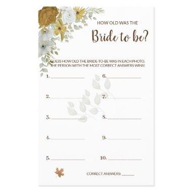 How old was the Boho Autumn Shower Game  Flyer