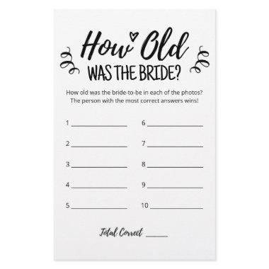 How Old Was The Bride  Game