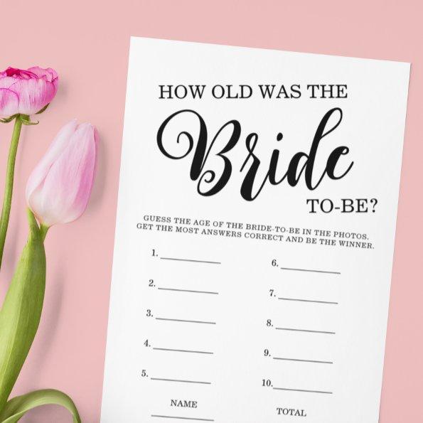 How old was the Bride  Game