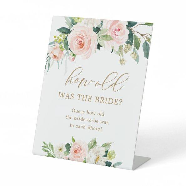 How Old Was the Bride Bridal Shower Game Pedestal Sign