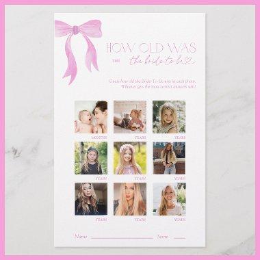 How Old Was The Bride Pink Bow  Game