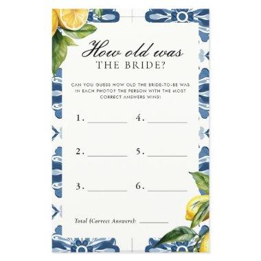How Old Was the Bride Positano  Game