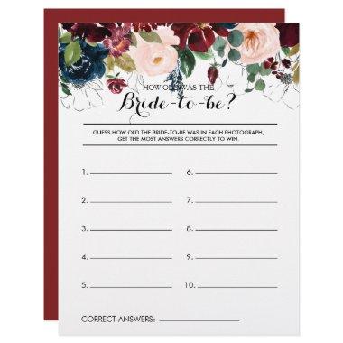 How Old Was the Bride-To-Be  Game