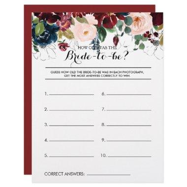 How Old Was the Bride-To-Be Bridal Shower Game