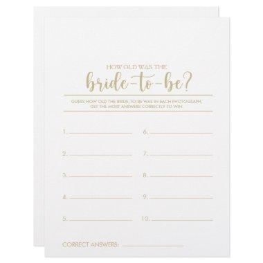 How Old Was the Bride-To-Be Bridal Shower Game