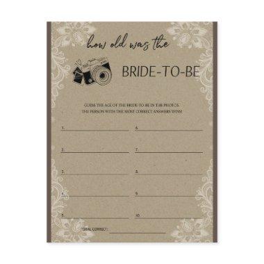 How Old Was the Bride to Be  Game Enclosure