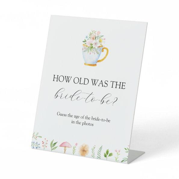 How Old was the Bride to Be Bridal Shower Game Ped Pedestal Sign