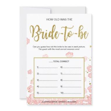 How Old Was the Bride-to-Be | Pink and Gold