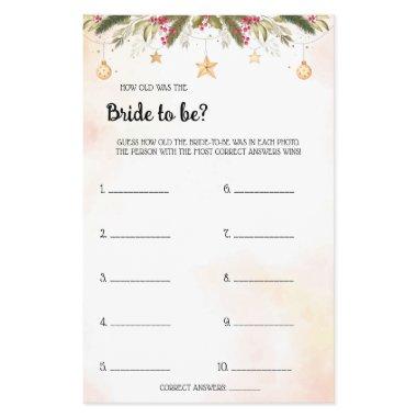 How old was the Bride Wedding Shower Game  Fly Flyer