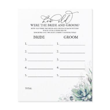 How Old Were The BRIDE AND GROOM Game