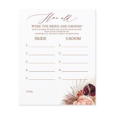 How Old Were The BRIDE AND GROOM Game