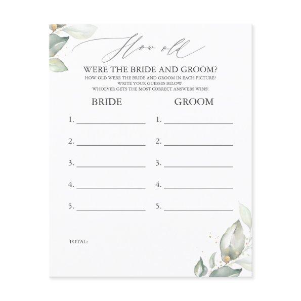 How Old Were The BRIDE AND GROOM Game