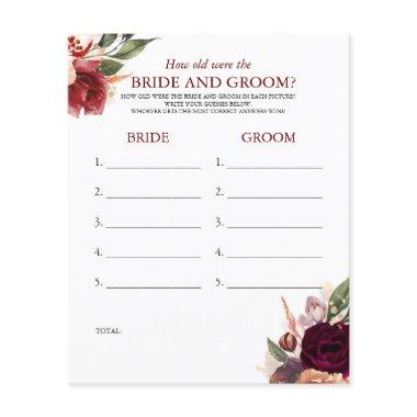 How Old Were The BRIDE AND GROOM Game