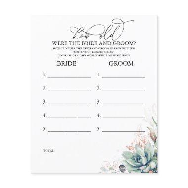 How Old Were The BRIDE AND GROOM Game