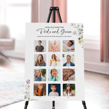 How Old Were They Bride & Groom Bridal Shower Sign