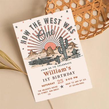 How The West was One Western Cowboy Birthday Invitations