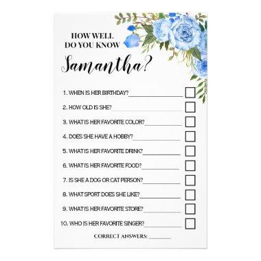 How well do you know Bride Bridal Shower Game Invitations Flyer