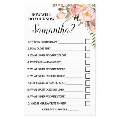 How well do you know Bride  Game  Flyer