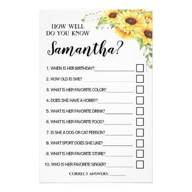 How well do you know Bride Game Invitations Flyer