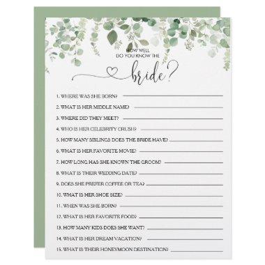 How Well Do You Know the Bride Bridal Shower Game