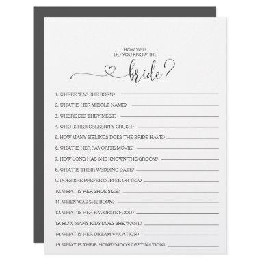 How Well Do You Know the Bride Bridal Shower Game