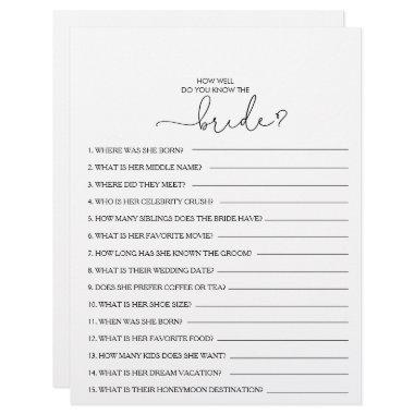 How Well Do You Know the Bride Bridal Shower Game