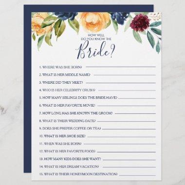 How Well Do You Know the Bride Bridal Shower Game