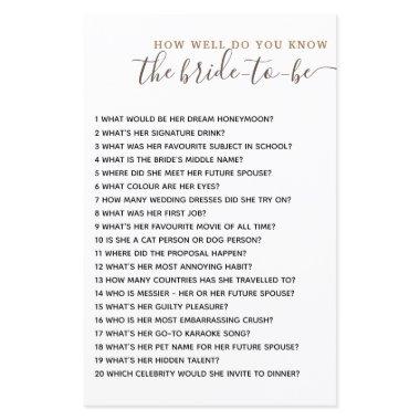 How Well Do you Know The Bride  Game