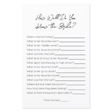 How Well Do You Know The Bride- Bridal Shower Game