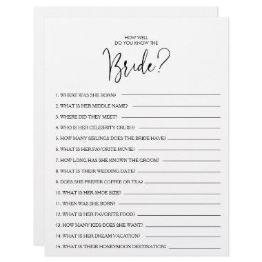 How Well Do You Know the Bride Bridal Shower Game