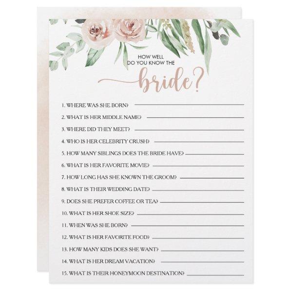 How Well Do You Know the Bride Bridal Shower Game