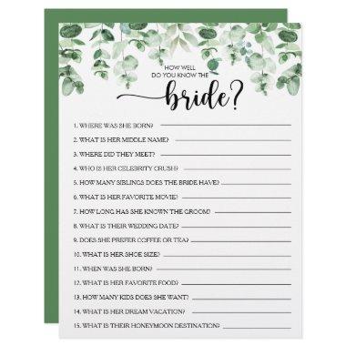 How Well Do You Know the Bride Bridal Shower Game