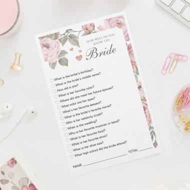 How Well Do You Know the Bride Bridal Shower Game