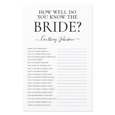 How Well Do You Know The Bride Bridal Shower Game