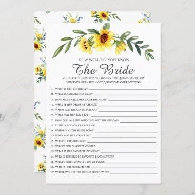 How Well Do You Know The Bride Bridal Shower Game Invitations