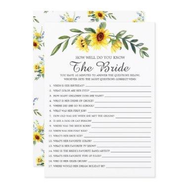 How Well Do You Know The Bride Bridal Shower Game Invitations