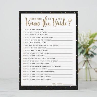 How well do you know the Bride Bridal Shower Game Invitations