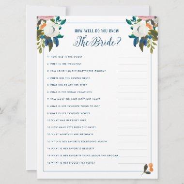 How Well Do You Know The Bride Bridal Shower Game Invitations