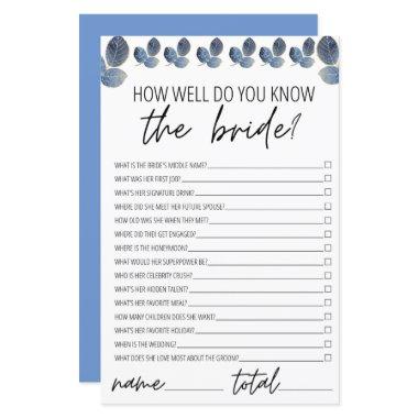 How Well Do You Know the Bride Bridal Shower Leaf