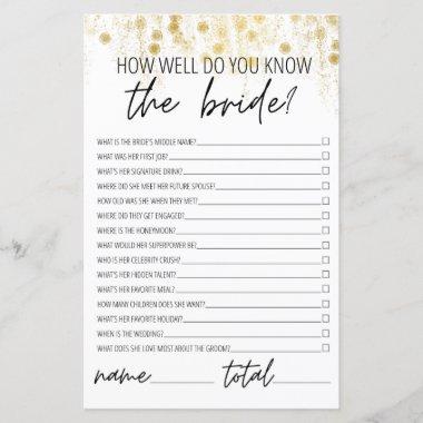 How Well Do You Know the Bride Bridal Shower Shiny