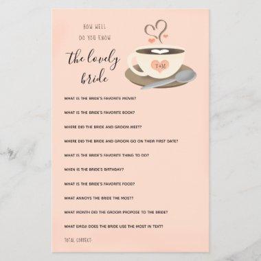 How Well Do You Know the Bride Coffee Bridal Game