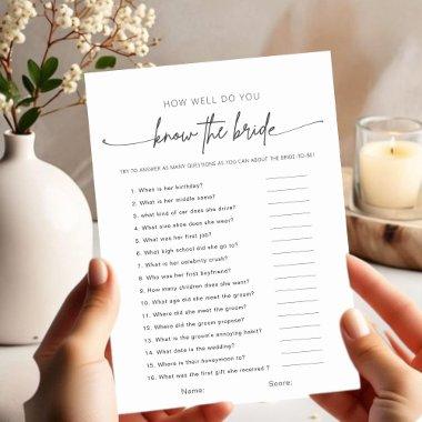 How Well Do You Know the Bride Game