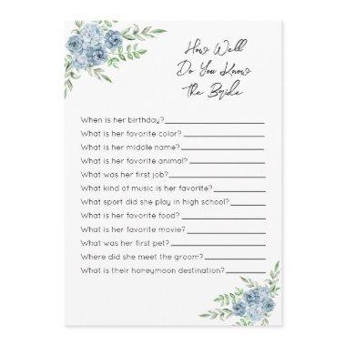 How Well Do You Know The Bride Game - Blue Floral Program