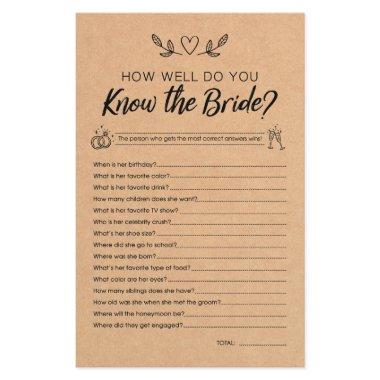 How Well Do You Know the Bride Game Bridal Shower