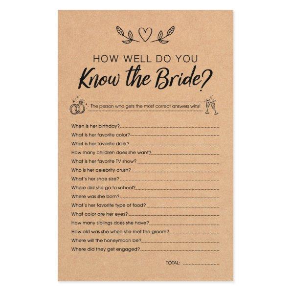 How Well Do You Know the Bride Game