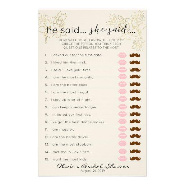 How Well Do You Know the Bride Game, Bridal Shower Flyer