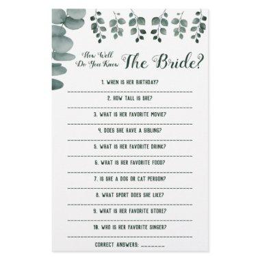 How Well Do You Know The Bride Game  Flyer