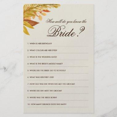 How well do you know the Bride Game Flyer
